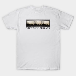 Save The Elephants Triptych Photograph T-Shirt